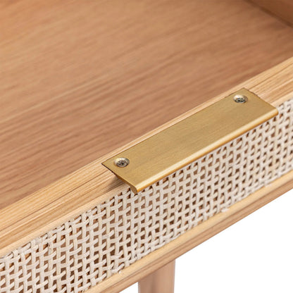 Rattan Desk by LH Imports. Made from oak, oak veneer, wicker, metal in a modern style.