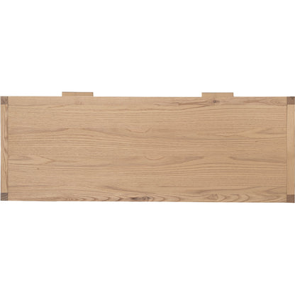 Rattan Console Table by LH Imports in natural and natural, brass. Made from oak, oak veneer, wicker, metal in a modern style.