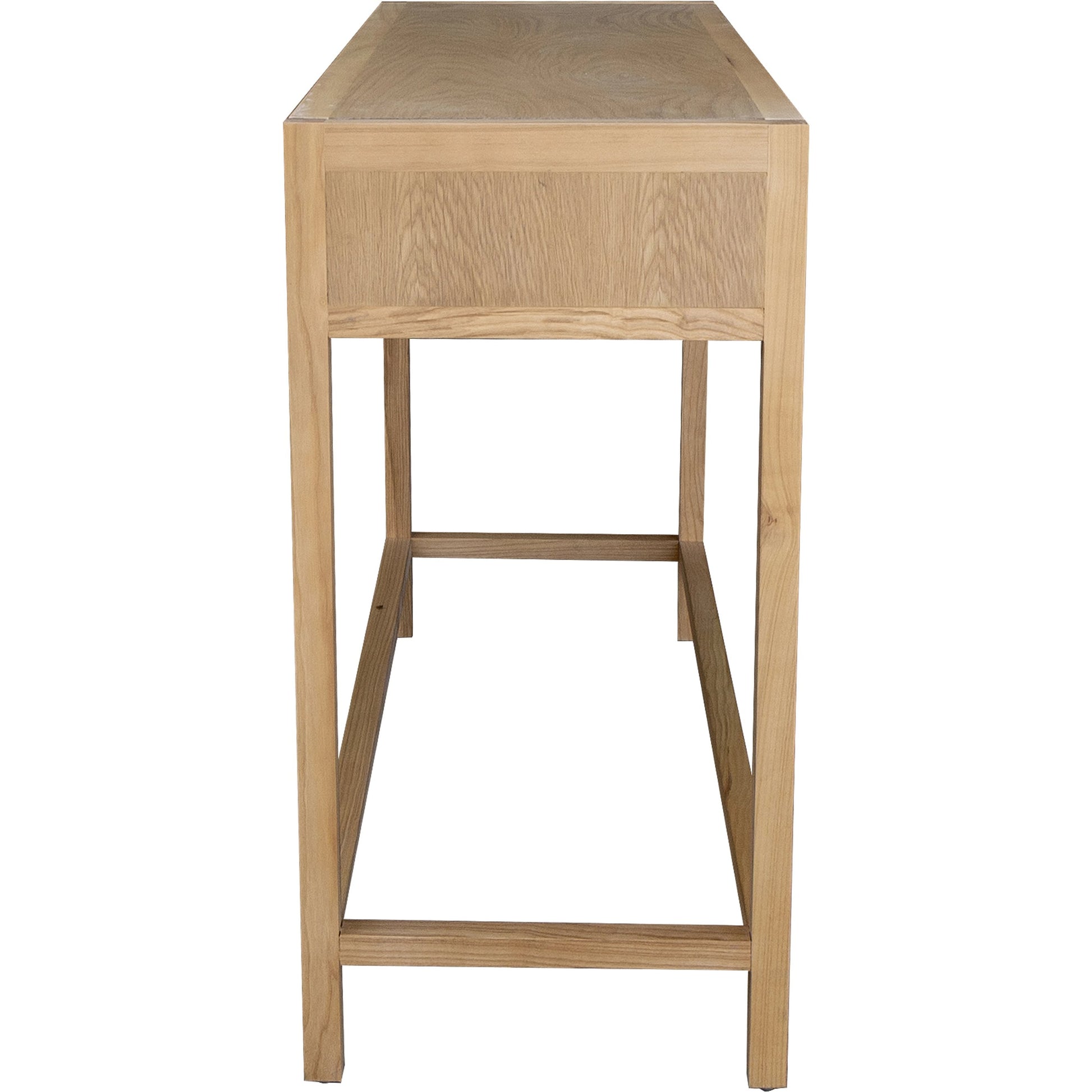 Rattan Console Table by LH Imports in natural and natural, brass. Made from oak, oak veneer, wicker, metal in a modern style.