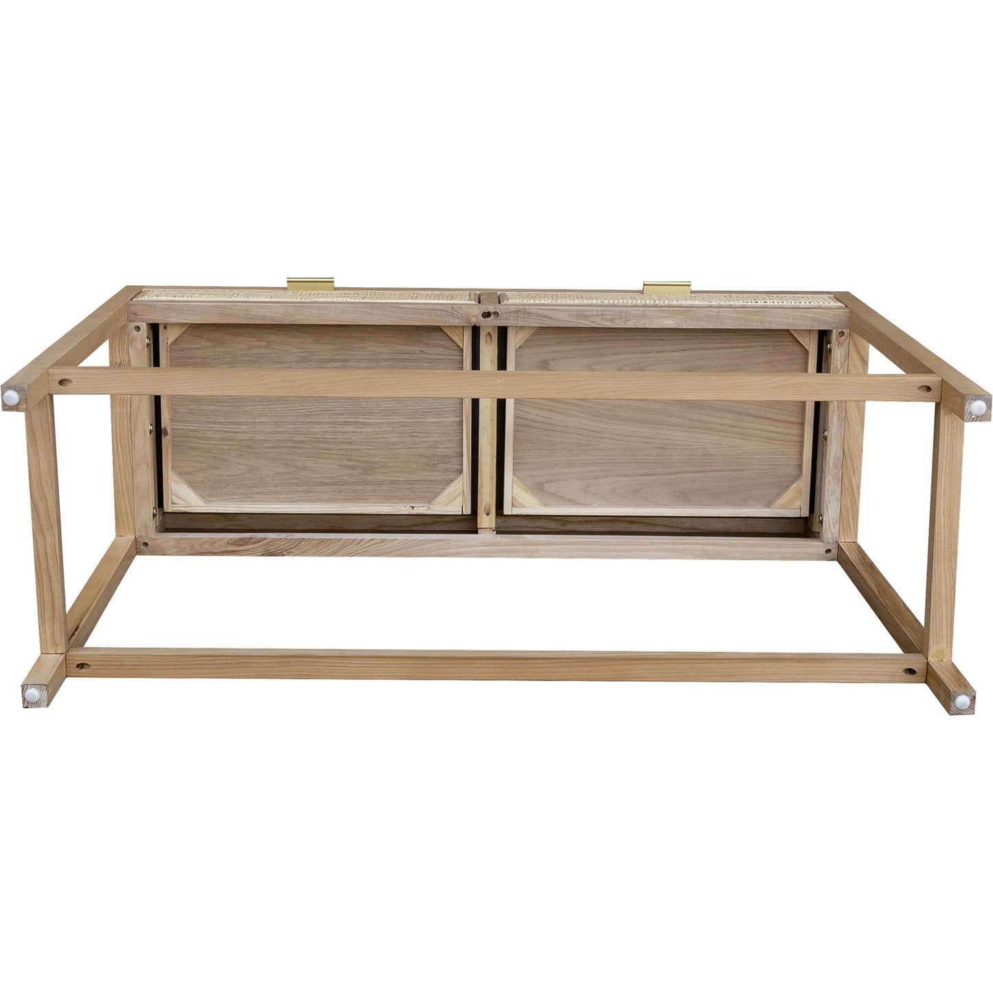 003 SI-2004393 | Additional Silo | Rattan Console Table by LH Imports in natural and natural, brass. Made from oak, oak veneer, wicker, metal in a modern style.