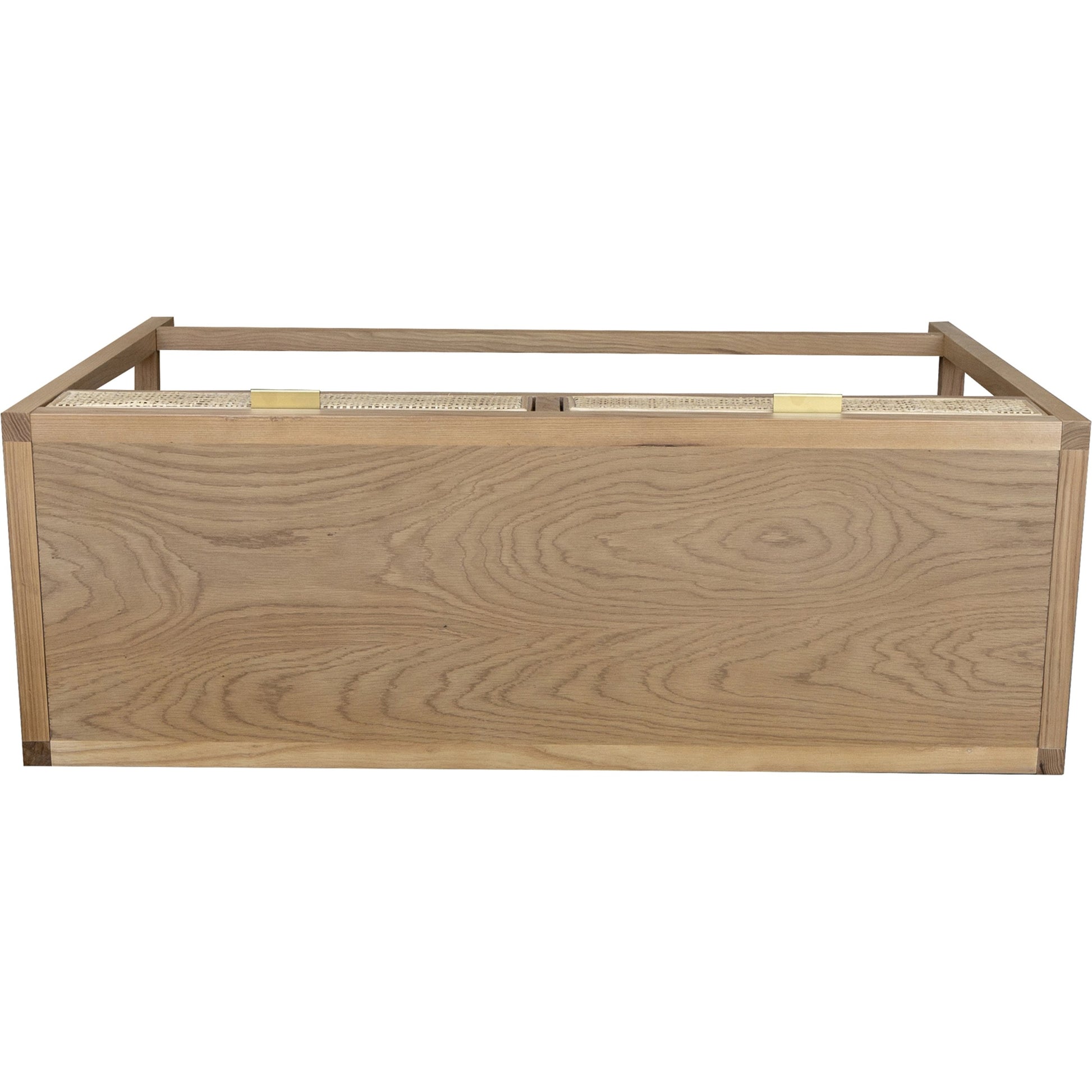 Rattan Console Table by LH Imports in natural and natural, brass. Made from oak, oak veneer, wicker, metal in a modern style.