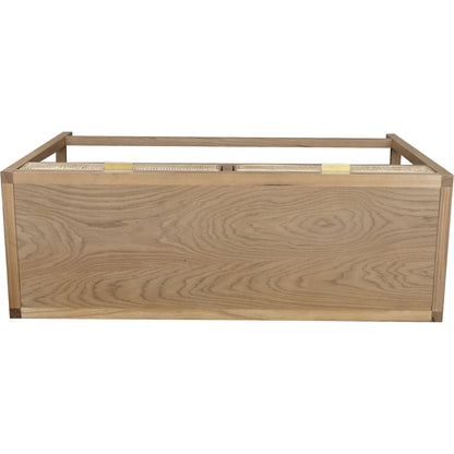Rattan Console Table by LH Imports in natural and natural, brass. Made from oak, oak veneer, wicker, metal in a modern style.