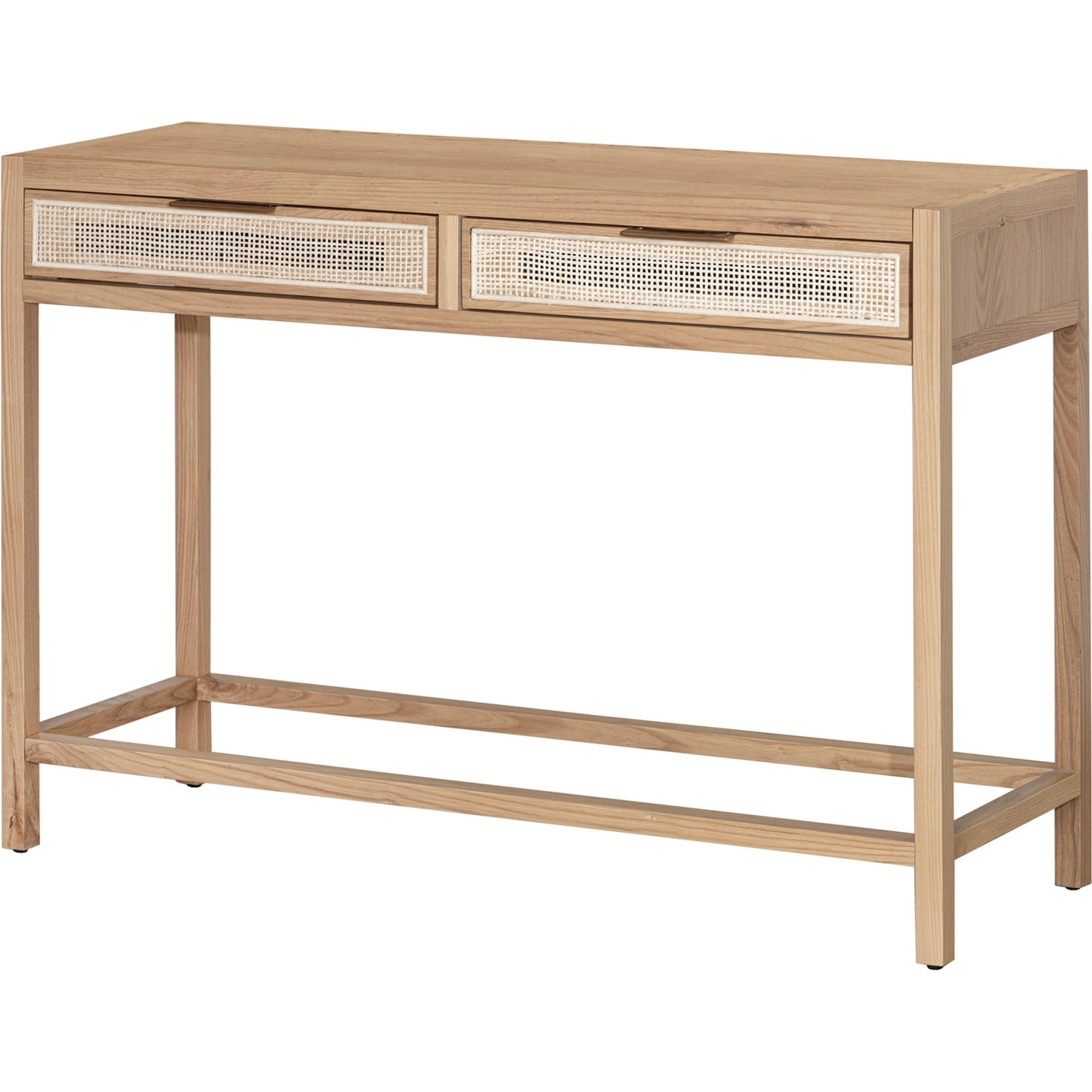 001 SI-2004393 | Additional Silo | Rattan Console Table by LH Imports in natural and natural, brass. Made from oak, oak veneer, wicker, metal in a modern style.