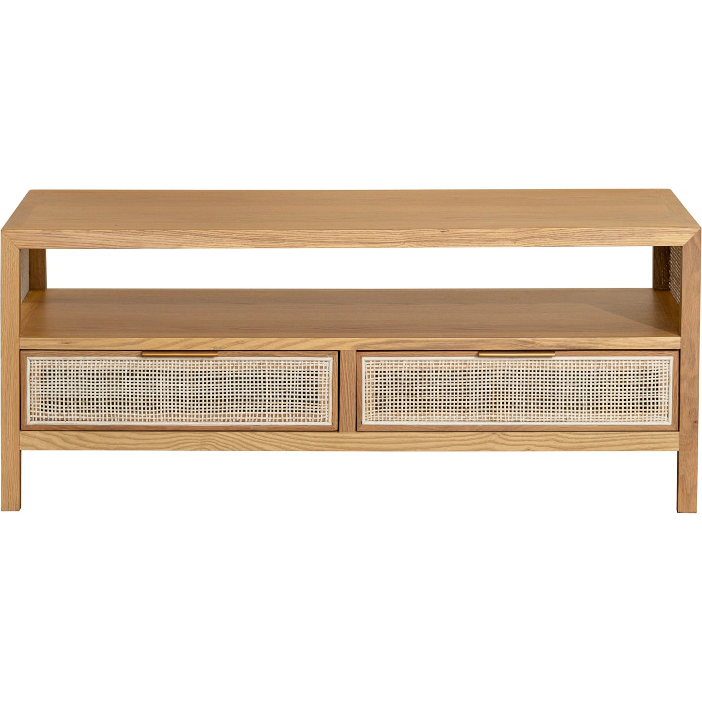 005 SI-2004392 | Additional Silo | Rattan Coffee Table by LH Imports in natural and natural, brass. Made from oak, oak veneer, wicker, metal in a modern style.