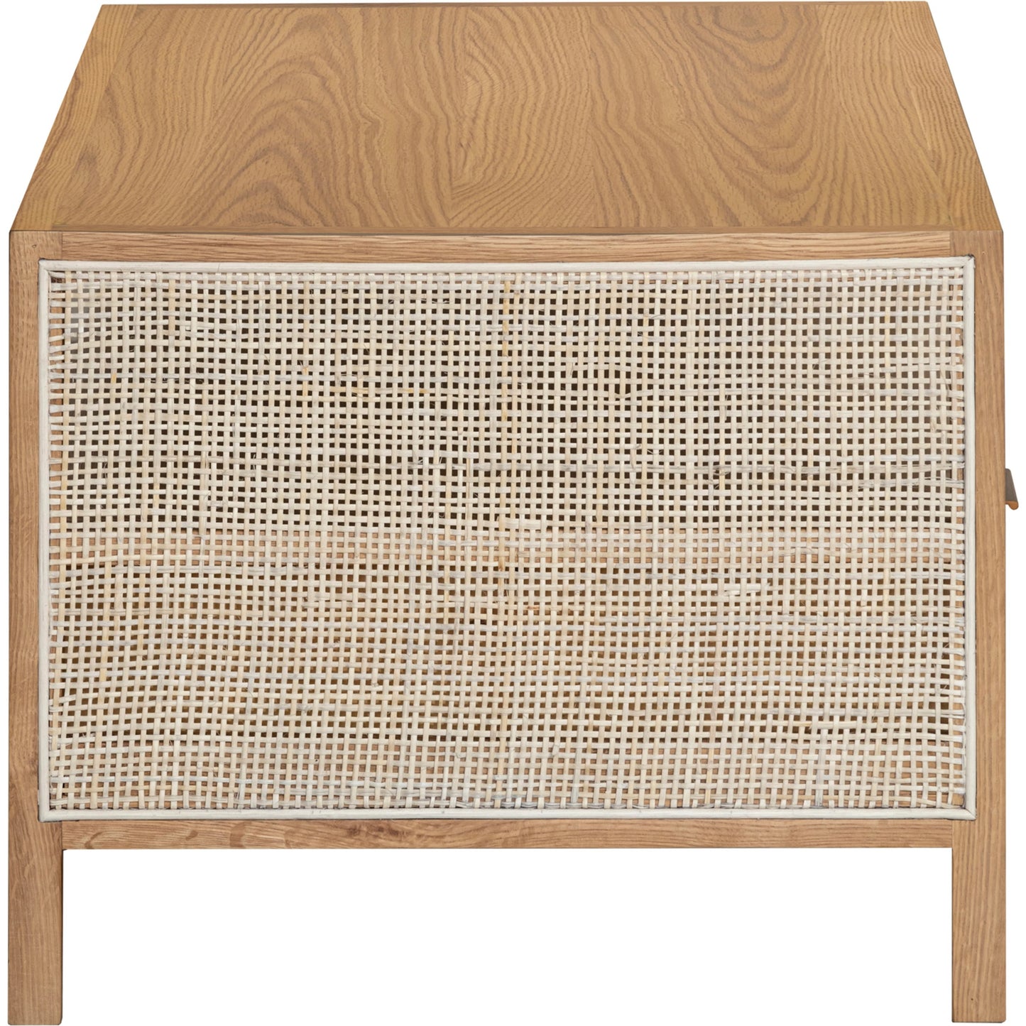 006 SI-2004392 | Additional Silo | Rattan Coffee Table by LH Imports in natural and natural, brass. Made from oak, oak veneer, wicker, metal in a modern style.