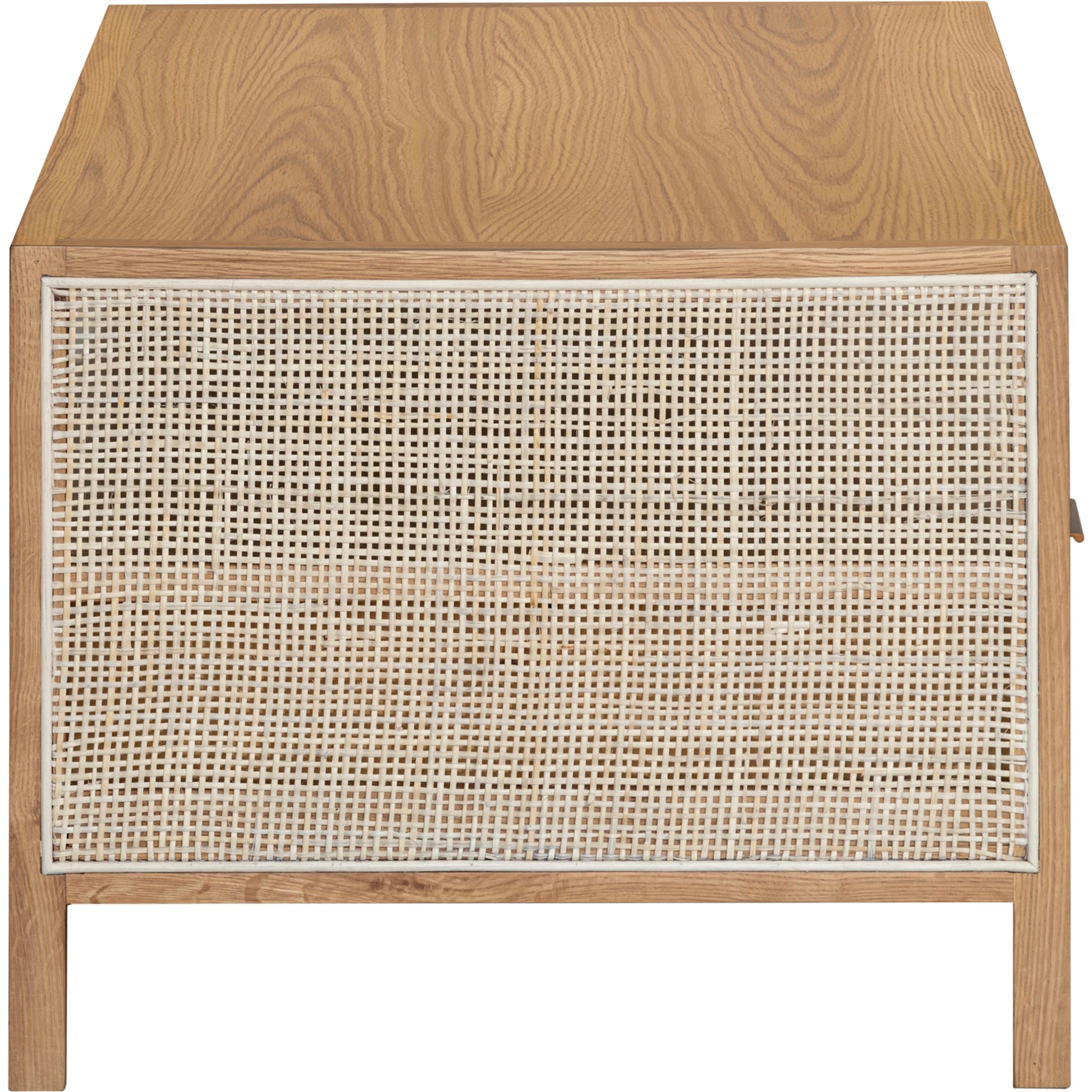 Rattan Coffee Table by LH Imports in natural and natural, brass. Made from oak, oak veneer, wicker, metal in a modern style.