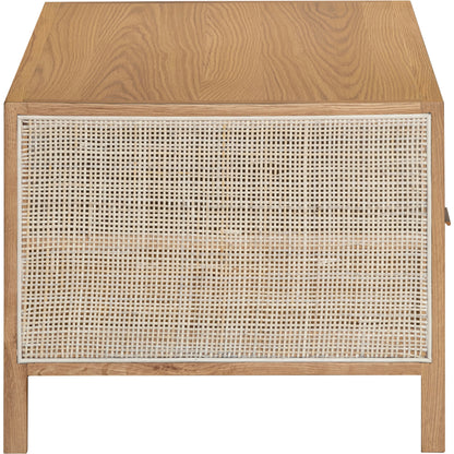 Rattan Coffee Table by LH Imports in natural and natural, brass. Made from oak, oak veneer, wicker, metal in a modern style.