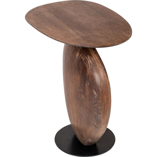 Ravi End Table by Surya in powder coated, lacquered. Made from top: mango wood, base: metal in a modern style.