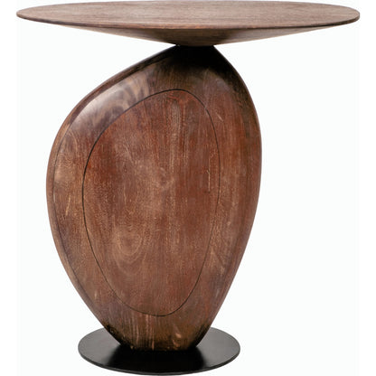 Ravi End Table by Surya in powder coated, lacquered. Made from top: mango wood, base: metal in a modern style.
