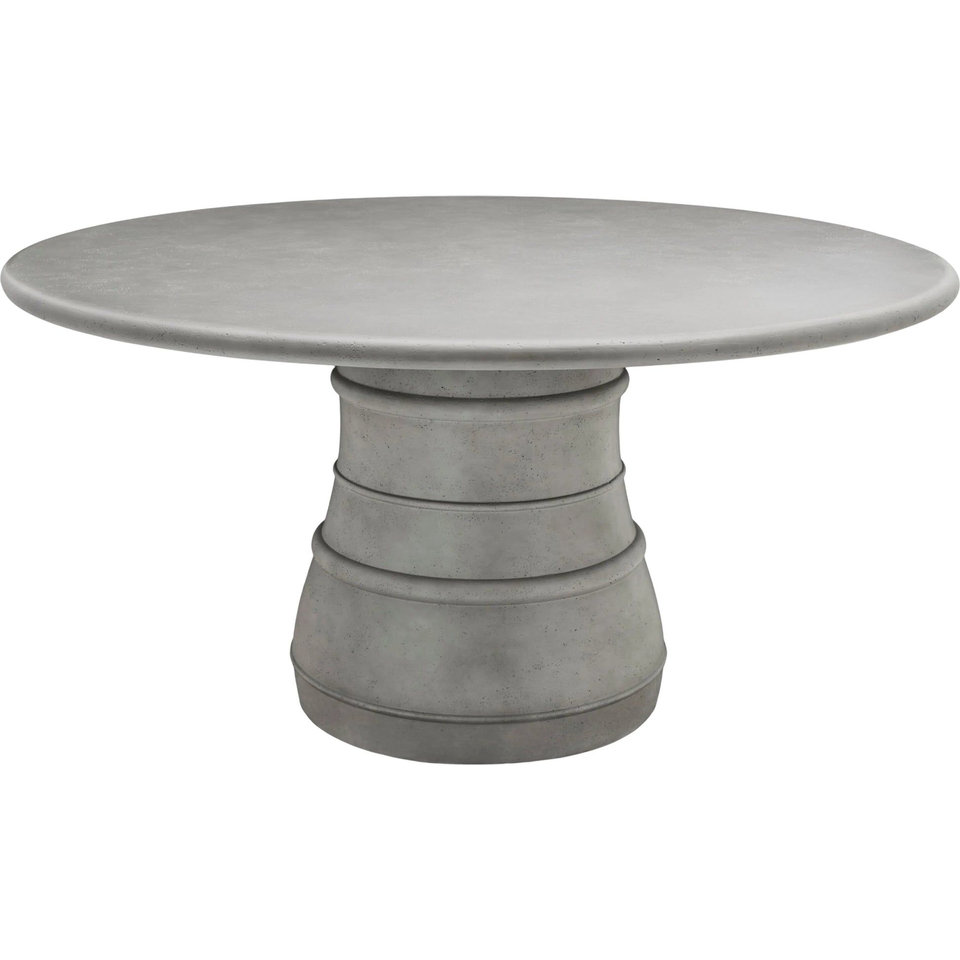 Ravenna Indoor/Outdoor Dining Table by Surya in light gray. Made from concrete, cement in a transitional style.