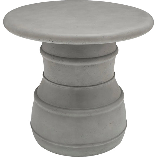 Ravenna End Table by Surya in light gray. Made from concrete, cement in a transitional style.