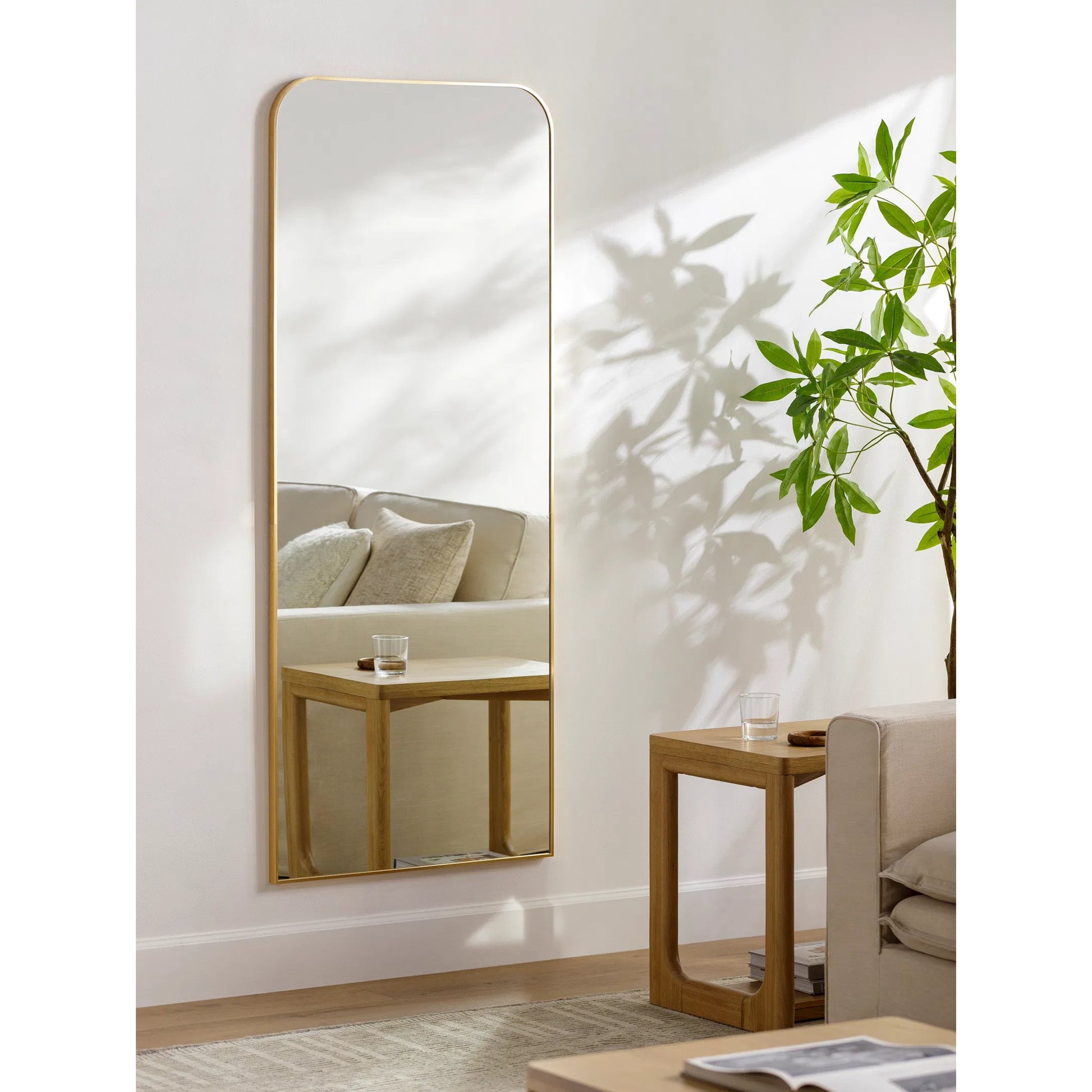 Aranya Floor Mirror - 32130 by Livabliss. Made from aluminum in a transitional style.