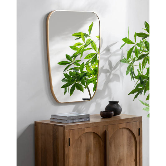 Aranya Oval Mirror - 525171 by Livabliss in brushed gold. Made from frame: aluminum in a modern style.