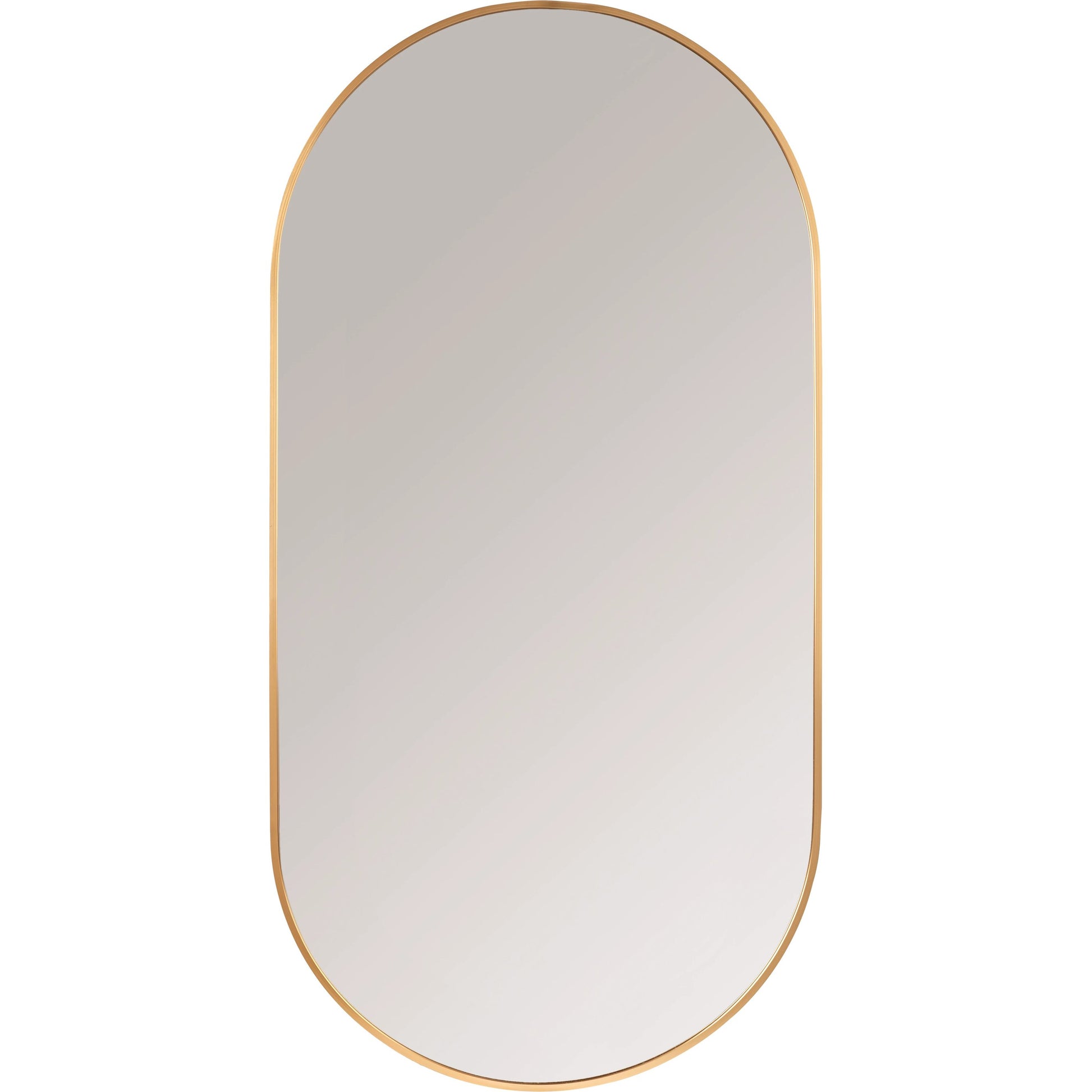 Aranya Oval Mirror - 525171 by Livabliss in brushed gold. Made from frame: aluminum in a modern style.