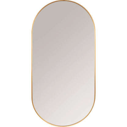 Aranya Oval Mirror - 525171 by Livabliss in brushed gold. Made from frame: aluminum in a modern style.