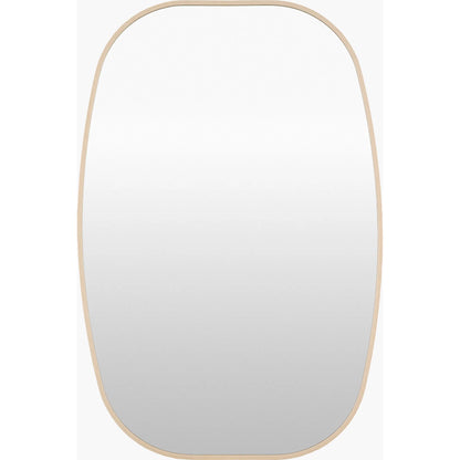 Aranya Accent Mirror Wall Decor by Livabliss in natural. Made from aluminum in a modern style.