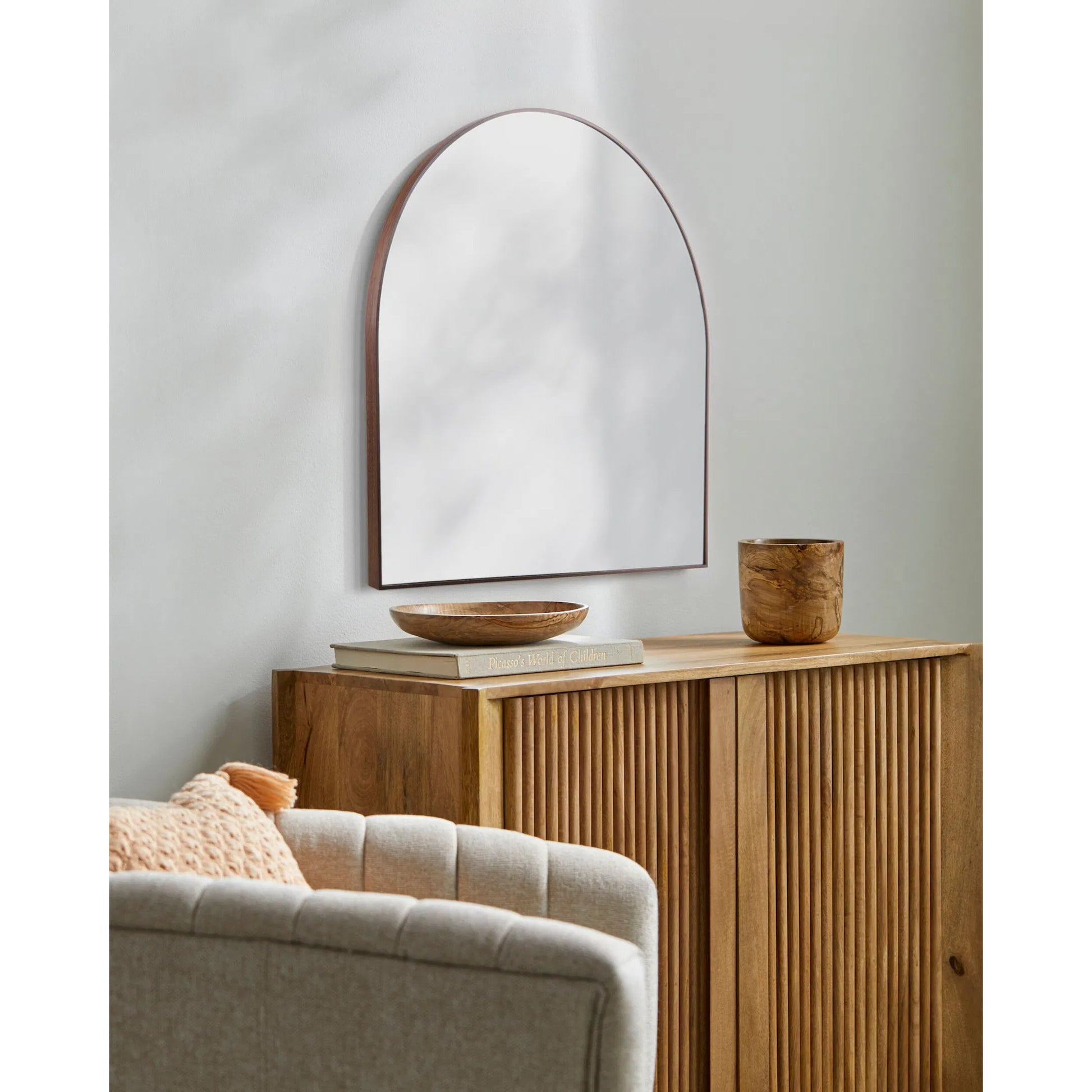 Aranya 14316 Wall Mirror by Livabliss in frame: brown and natural. Made from aluminum in a transitional style.