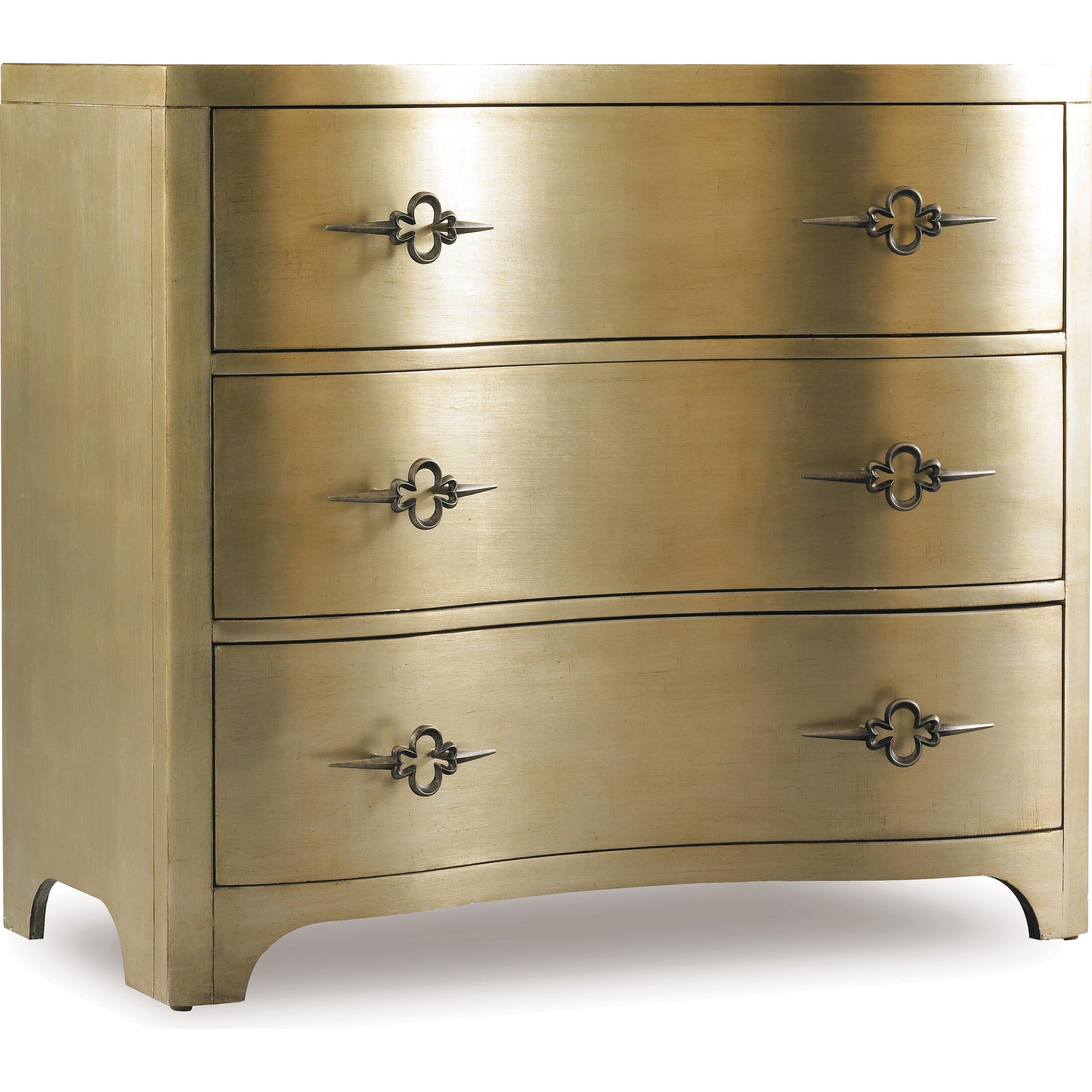 Sanctuary Chest by Hooker Furniture in antique mirror, gold. Made from hardwoods in a modern style.
