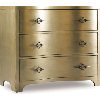 Sanctuary Chest by Hooker Furniture in antique mirror, gold. Made from hardwoods in a modern style.