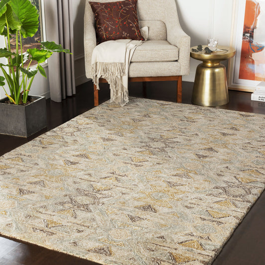 Robin Rug - 22390 by Surya in sage, tan, off-white, dark brown, olive. Made from 60% viscose, 40% wool in a unique style.