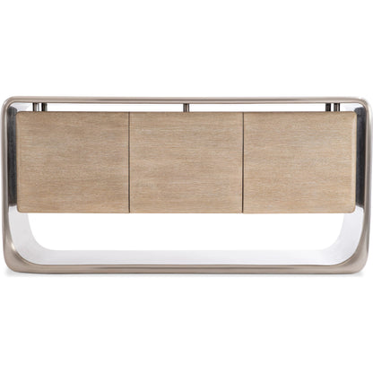 Lomond Buffet by Bernhardt in tarnished nickel, trevin. Made from metal, wood in a modern style.