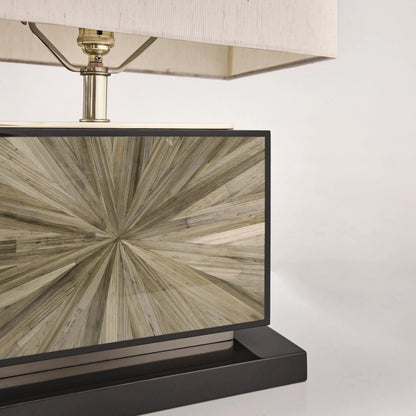 Terra Horizontal Table Lamp by Jonathan Charles in natural straw. Made from main straw in a unique style.