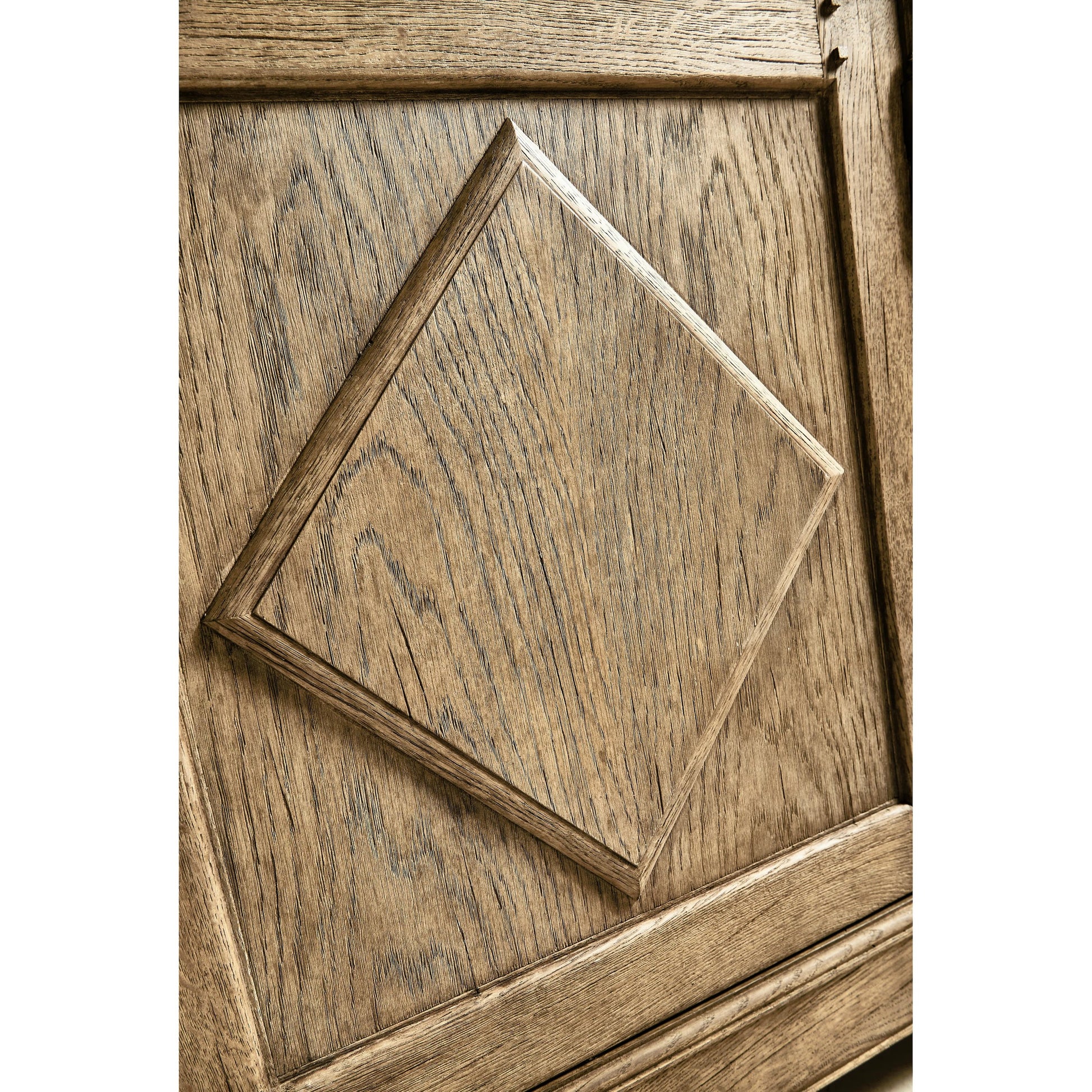 Timeless Eon Rustic French Credenza by Jonathan Charles in brown and stripped brown chestnut. Made from oak in a modern style.