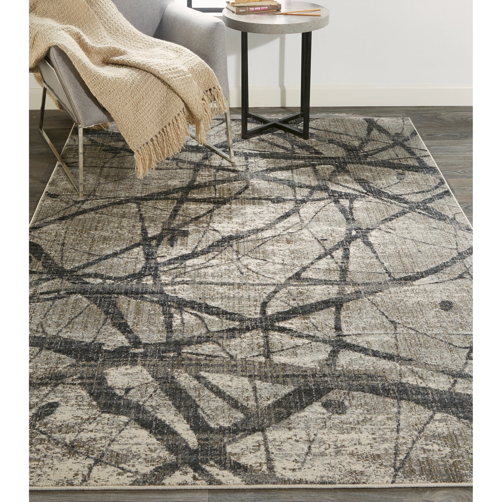 Kano Transitional Rug - 3877F by Feizy in taupe, gray, ivory. Made from polypropylene, polyester in a unique style.