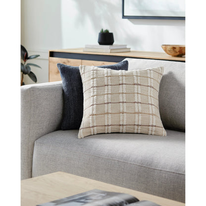 Rochester Pillow - 15097 by Surya in white, light beige, brown. Made from front: 100% cotton, back: 100% cotton in a modern style.