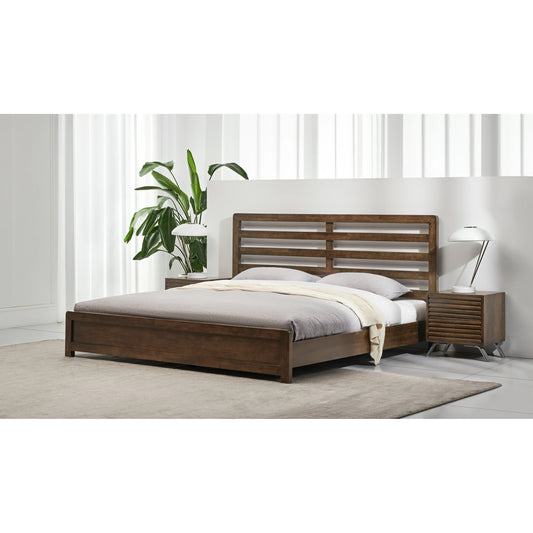 Zest Solid Wood Platform Bed in Dark Oak by Zest in dark oak. Made from mdf, partical board in a modern style.