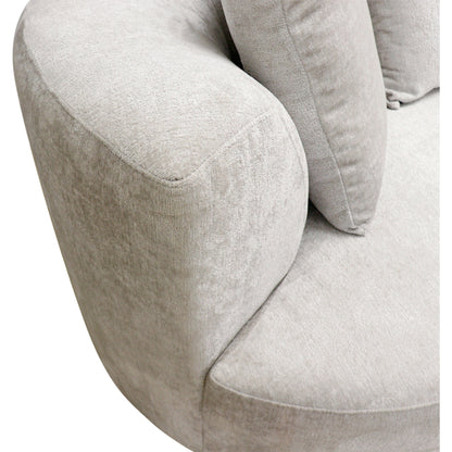 Cielo Sofa by Pasargad Home in beige. Made from polyester fabric in a modern style.
