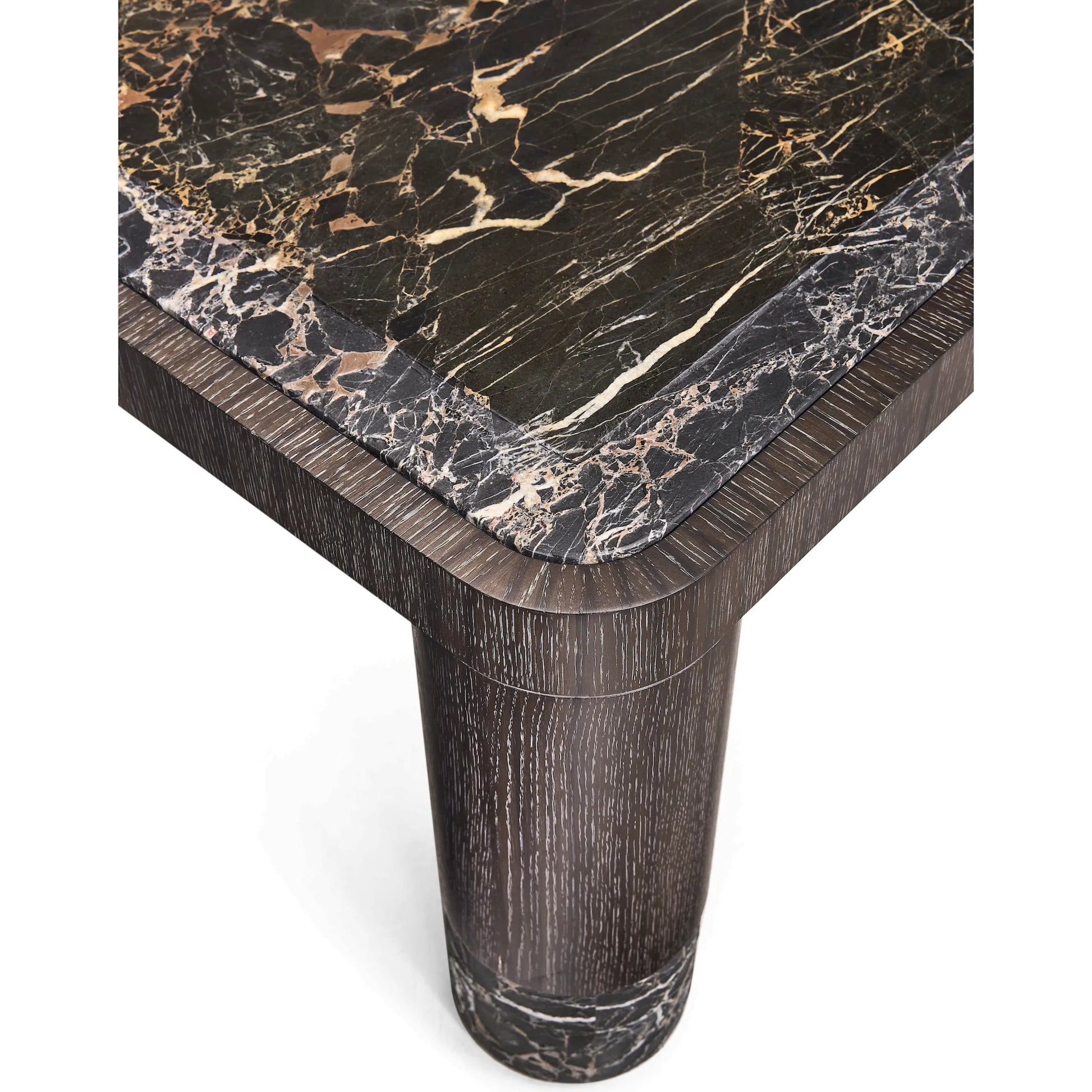 Monarch Square Cocktail Table by Jonathan Charles in chocolate apricot oak. Made from main oak veneer in a unique style.