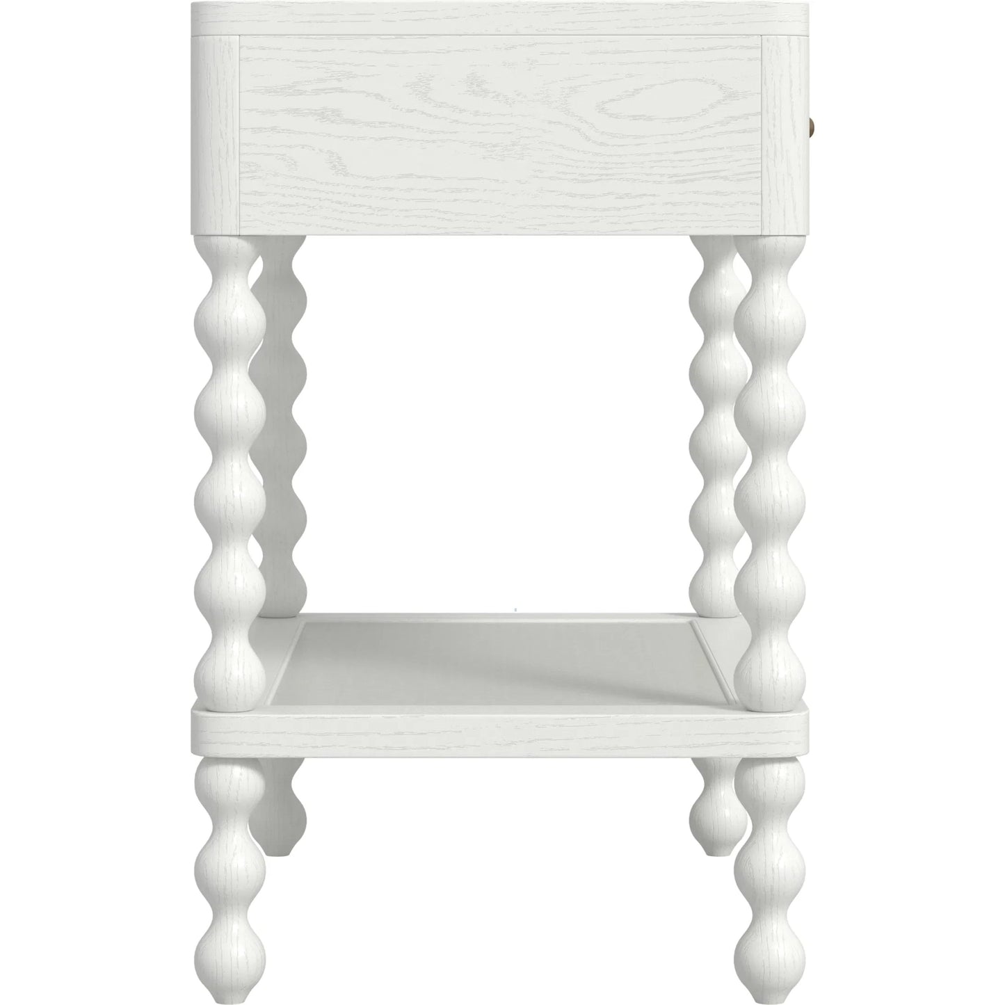 003 SI-2514192 | Additional Silo | Haven Open Nightstand by A.R.T. Furniture in warm white. Made from parawood solids, oak veneer in a transitional style.