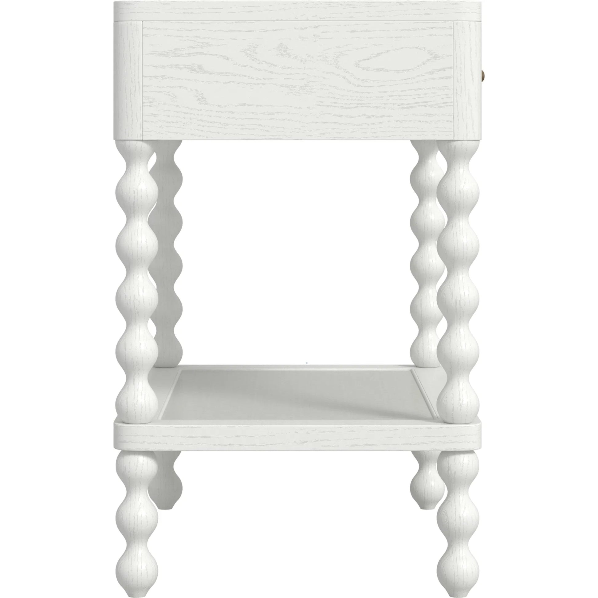 Haven Open Nightstand by A.R.T. Furniture in warm white. Made from parawood solids, oak veneer in a transitional style.
