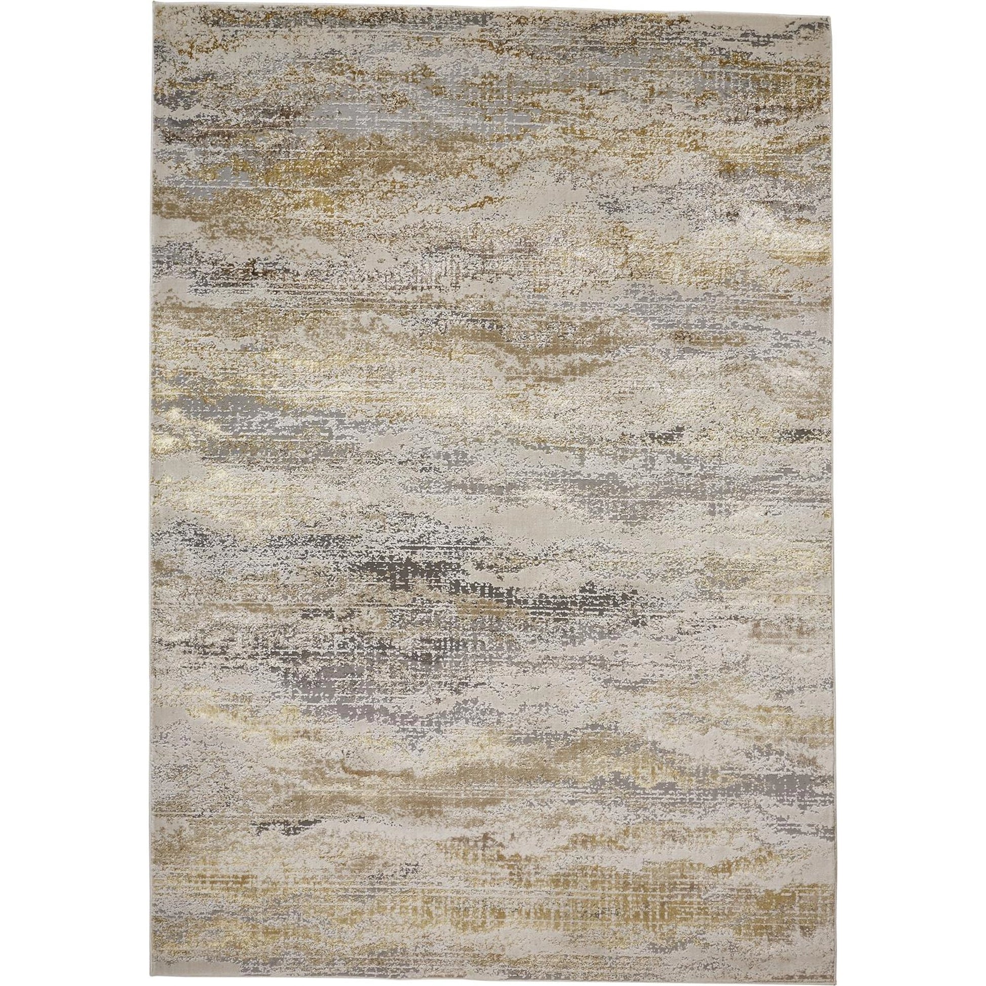 Aura Rug - 3735F by Feizy in gold, gray, ivory. Made from polyester, polypropylene in a unique style.