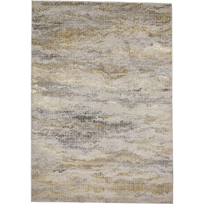 Aura Rug - 3735F by Feizy in gold, gray, ivory. Made from polyester, polypropylene in a unique style.