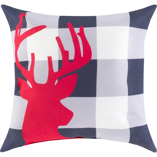 Reindeer Buffalo Pillow - 13443 by Livabliss. Made from front: 100% polyester, back: 100% polyester, fill: polyester, polyfill in a modern style.