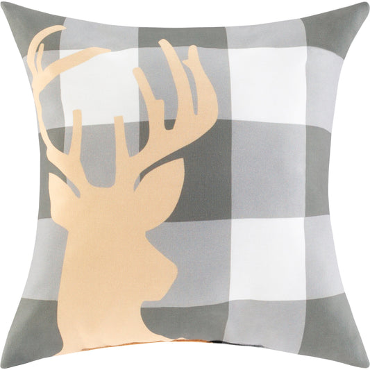 Reindeer Buffalo Pillow - 13443 by Livabliss. Made from front: 100% polyester, back: 100% polyester, fill: polyester, polyfill in a modern style.