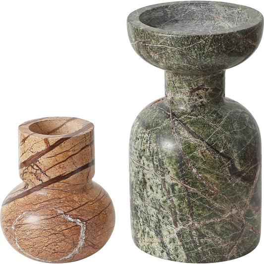 Craig Candle Holder (Set of 2) by HedgeApple Essentials in multi. Made from marble in a unique style.