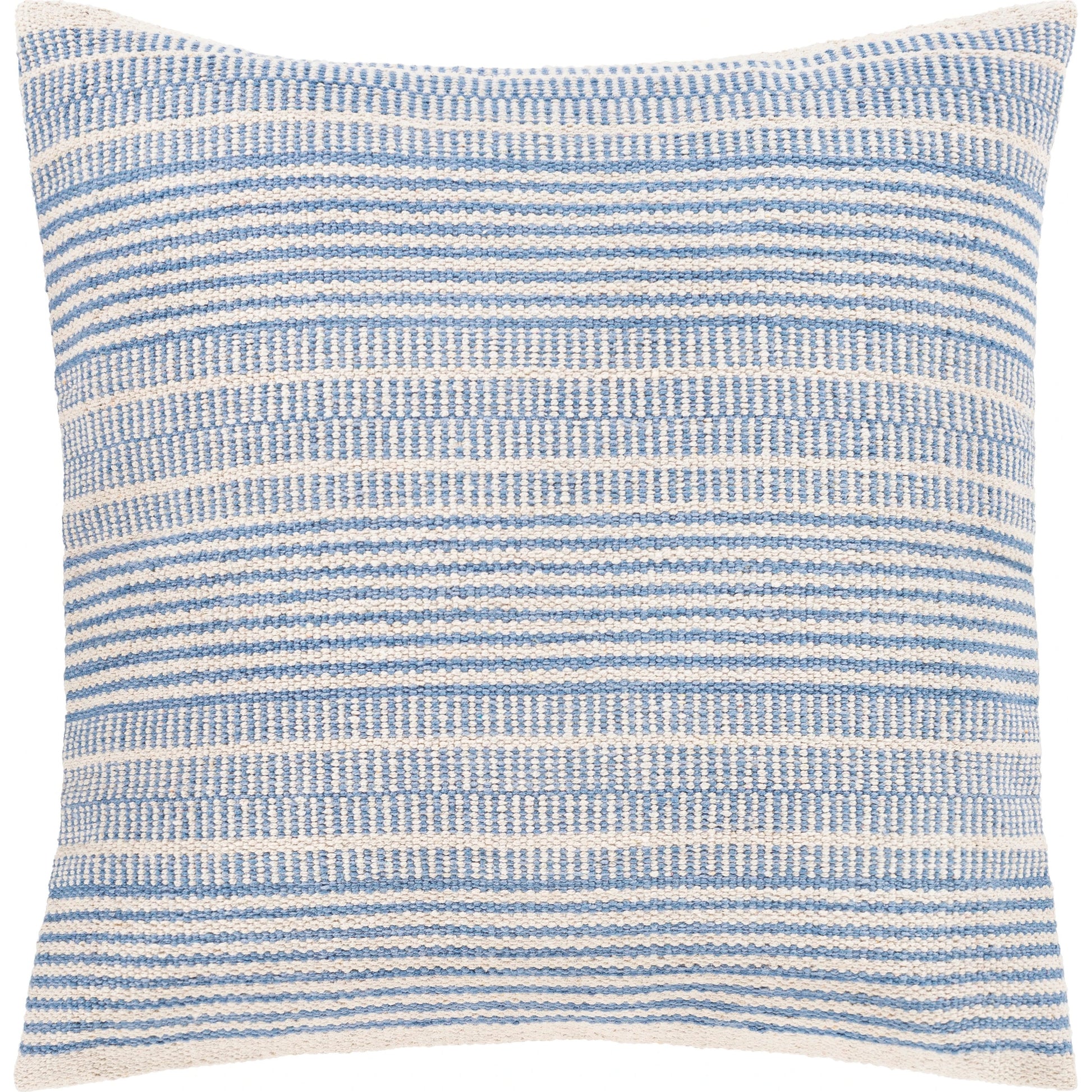 Ryder Pillow - 36921 by Livabliss in bright blue, cream, white. Made from 100% cotton in a coastal style.