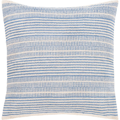 Ryder Pillow - 36921 by Livabliss in bright blue, cream, white. Made from 100% cotton in a coastal style.