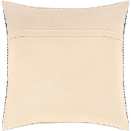 Ryder Pillow - 36921 by Livabliss in bright blue, cream, white. Made from 100% cotton in a coastal style.