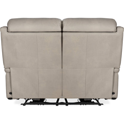 Rhea Zero Gravity Power Loveseat by Hooker Furniture. Made from leather in a traditional style.