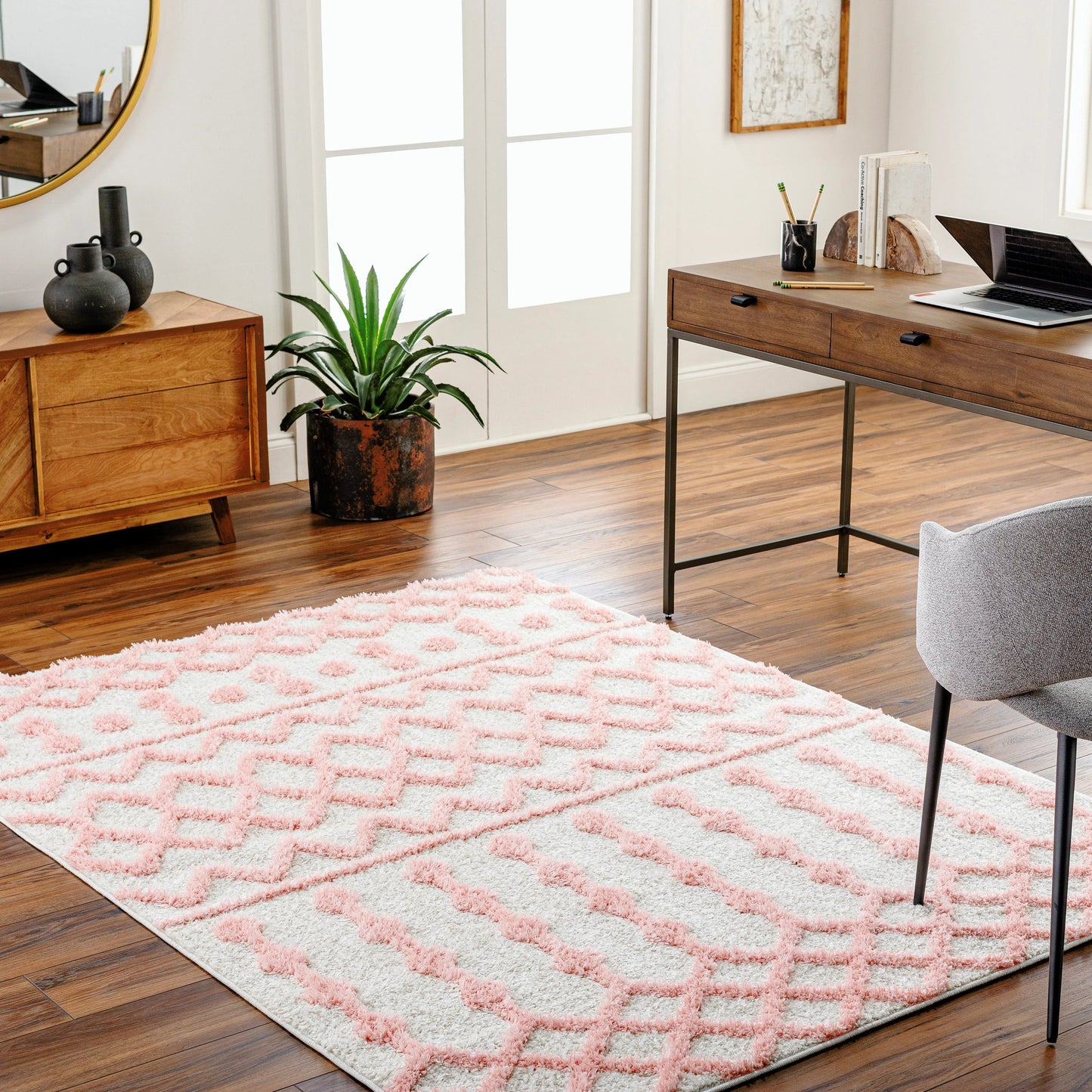 010 SI-1971177 | Lifestyle | Rodos Rug - 32882 by Livabliss in beige, light pink. Made from main: 100% polyester in a unique style.