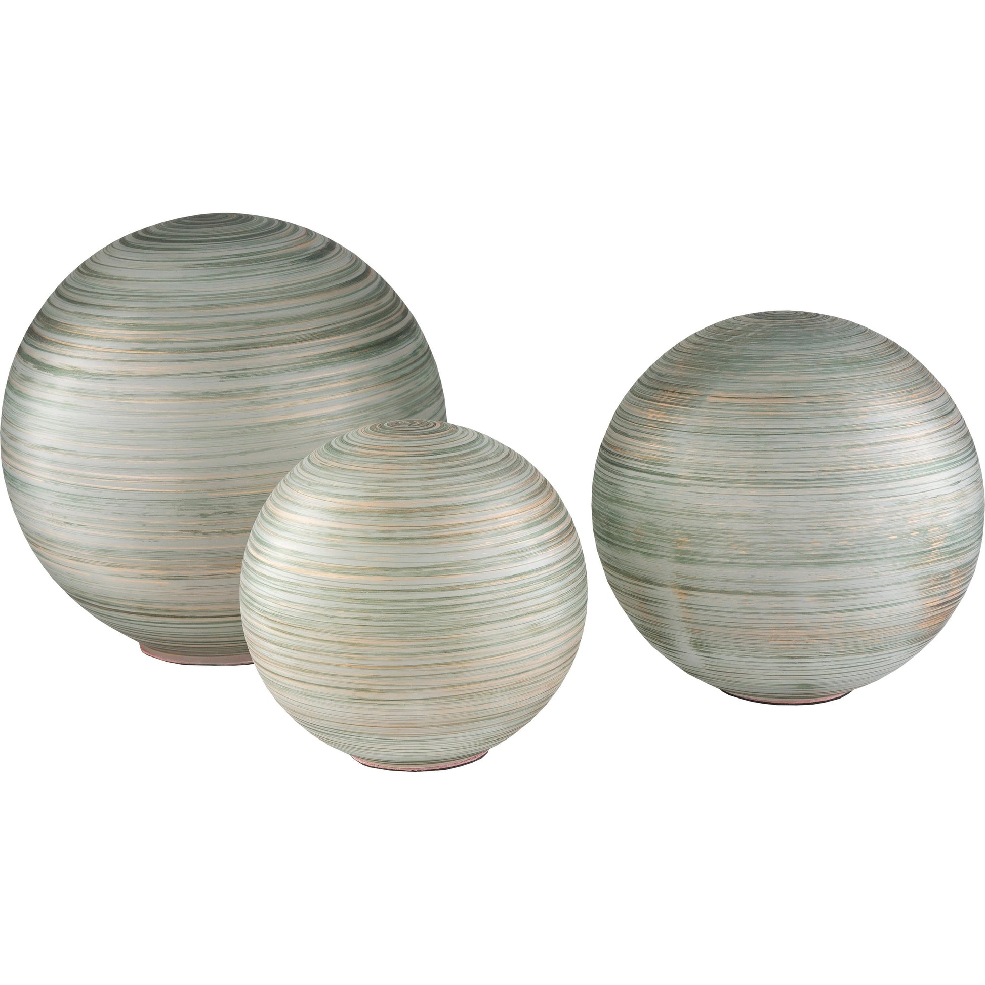 Rondure - 21887 (Set of 3) by Surya in dark green, white and matte. Made from glass in a eclectic & global style.