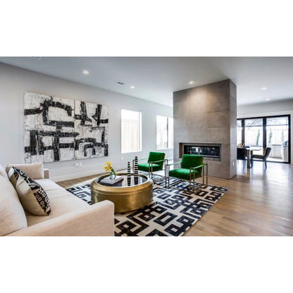 Lorrain Geometric Rug - 8568F by Feizy in ivory, black. Made from wool in a unique style.