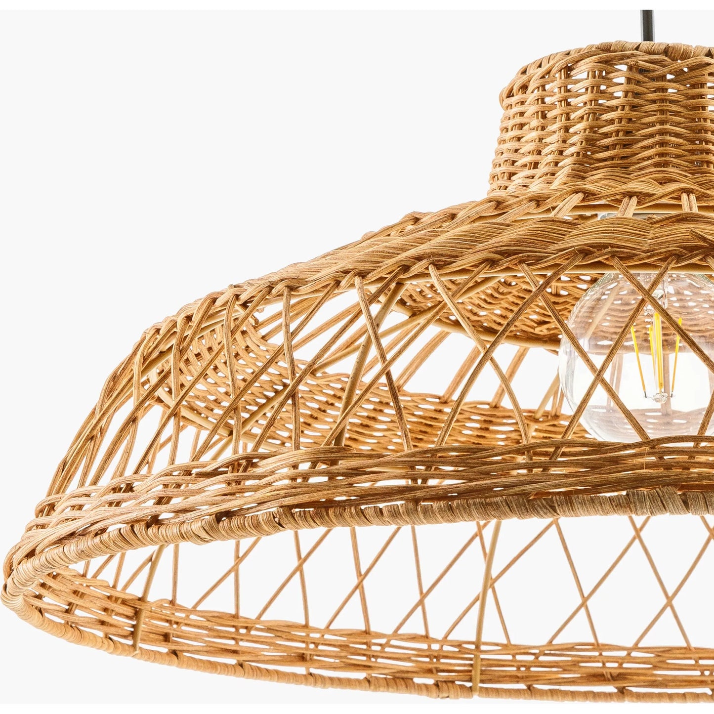 003 SI-2167863,SI-2167864 | Closeup | Radiant Pendant - 500600 by Livabliss in fixture: dark brown, cord: black and paintedpaintedcoloredpainted. Made from rattan in a cottage & farmhouse style.