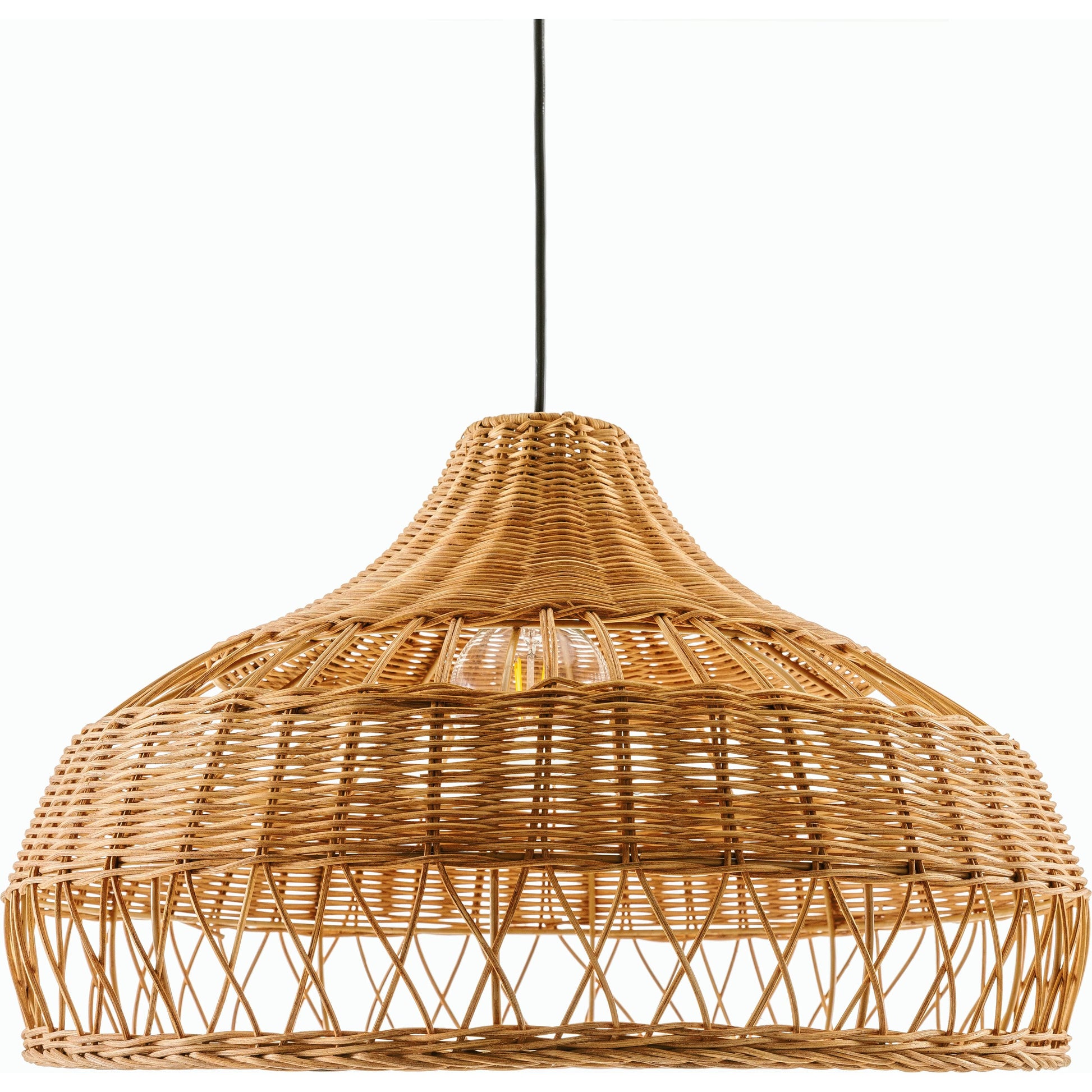 Radiant Pendant - 500603 by Livabliss in fixture: dark brown, cord: black and paintedpaintedcoloredpainted. Made from rattan in a cottage & farmhouse style.