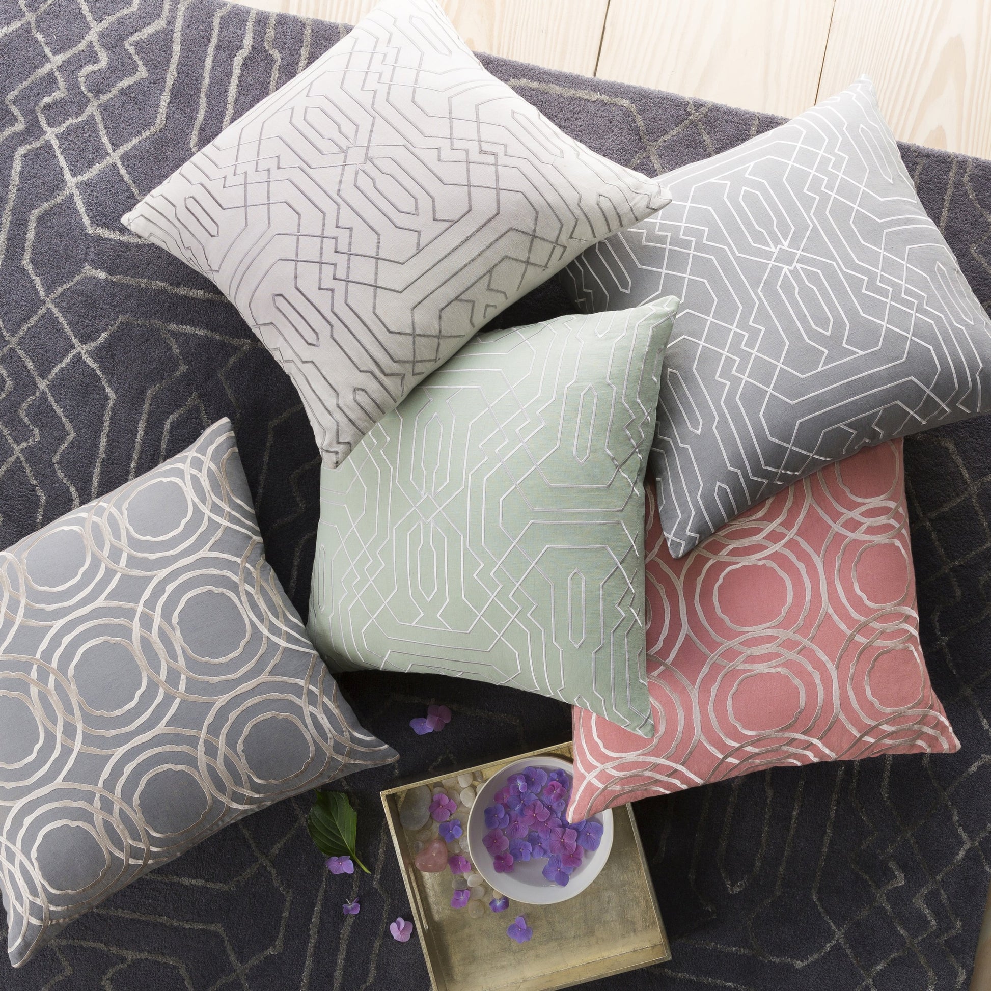 Ridgewood Indoor/Outdoor Pillow by Surya. Made from 55% linen, 45% cotton in a modern style.
