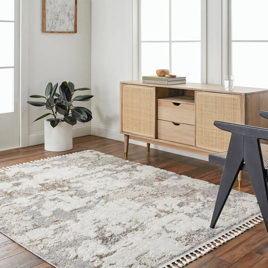 Rudy Rug - 32740 by Livabliss in cream/gray. Made from main: 100% polyester in a unique style.